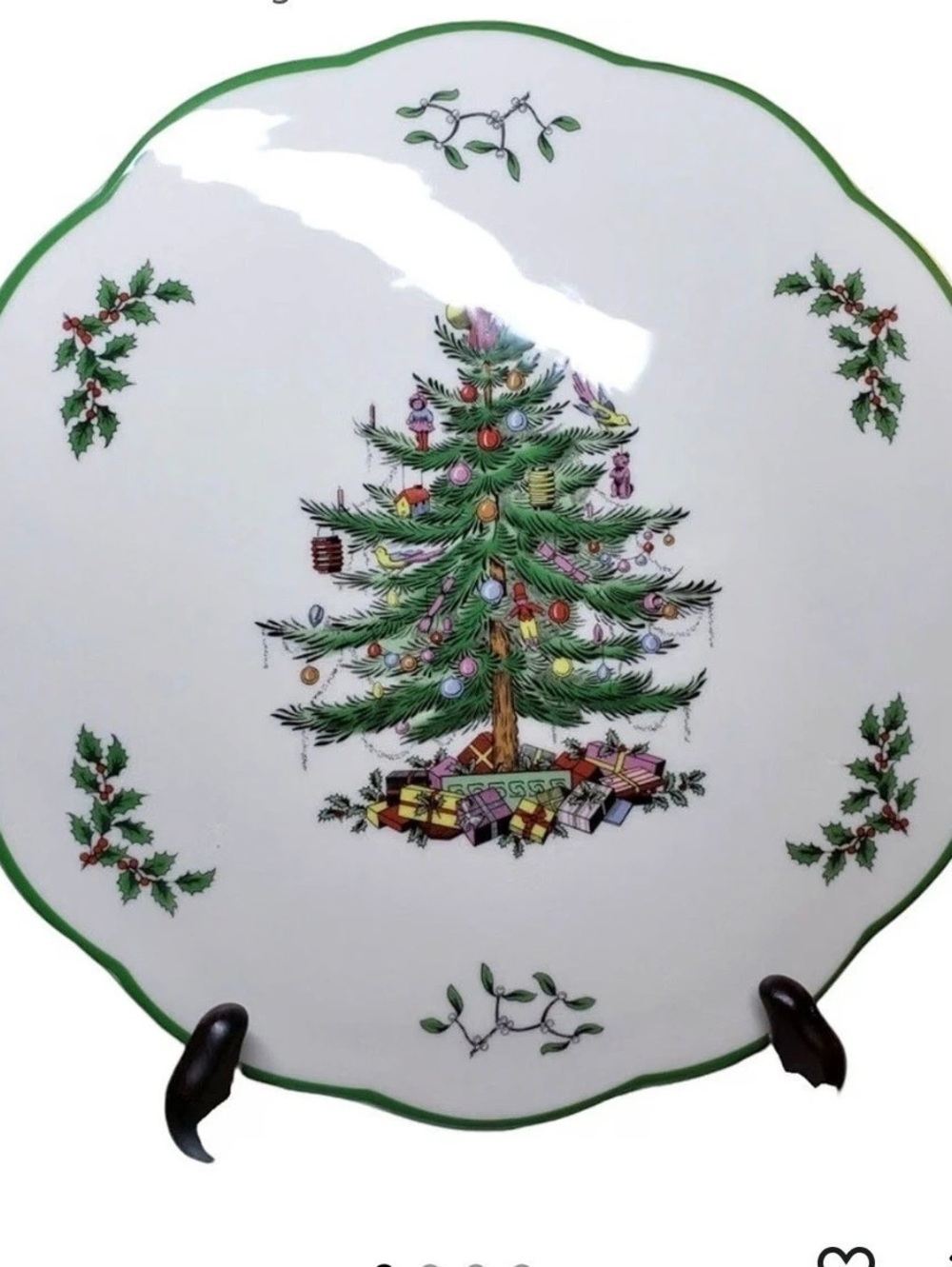 Spode Christmas Tree Scalloped Serving Platter